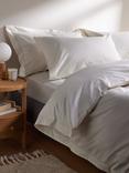 John Lewis Crisp & Fresh Egyptian Cotton Percale 400 Thread Count  Bedding, Natural Cream