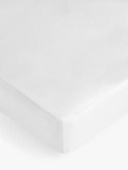 John Lewis Crisp & Fresh Egyptian Cotton Percale 400 Thread Count Deep Fitted Sheet, White
