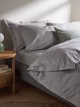 John Lewis Crisp & Fresh Egyptian Cotton Percale 400 Thread Count  Bedding, Light Grey