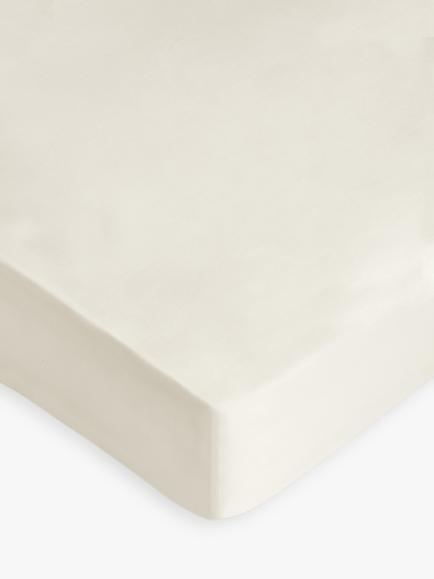 John Lewis Soft & Silky Egyptian Cotton Sateen 400 Thread Count Deep Fitted Sheet, Cream