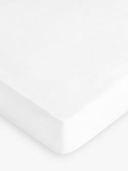 John Lewis Soft & Silky Egyptian Cotton Sateen 400 Thread Count Deep Fitted Sheet, White