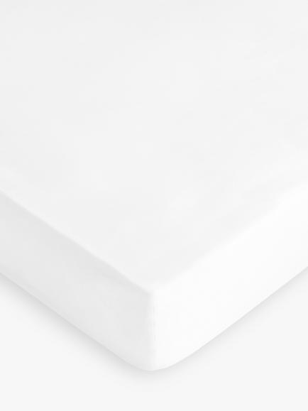 John Lewis Soft & Silky Egyptian Cotton Sateen 400 Thread Count Deep Fitted Sheet, White