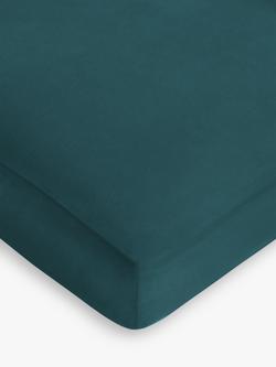 John Lewis Soft & Silky Egyptian Cotton Sateen 400 Thread Count Deep Fitted Sheet, Teal