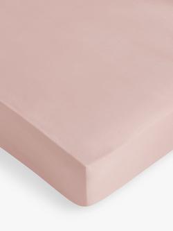 John Lewis Soft & Silky Egyptian Cotton Sateen 400 Thread Count Deep Fitted Sheet, Rosa