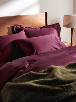 John Lewis Soft & Silky Egyptian Cotton Sateen 400 Thread Count Bedding - view 2, Damson