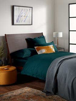 John Lewis Soft & Silky Egyptian Cotton Sateen 400 Thread Count Bedding - view 2, Teal