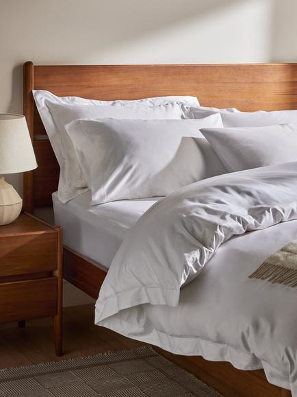 John Lewis Soft & Silky Egyptian Cotton Sateen 400 Thread Count Flat Sheet - view 2, White