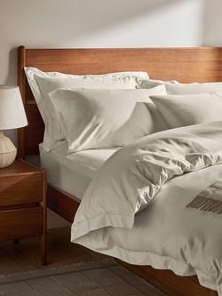 John Lewis Soft & Silky Egyptian Cotton Sateen 400 Thread Count Flat Sheet - view 2, Cream