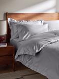 John Lewis Soft & Silky Egyptian Cotton Sateen 400 Thread Count Flat Sheet, Cool Grey