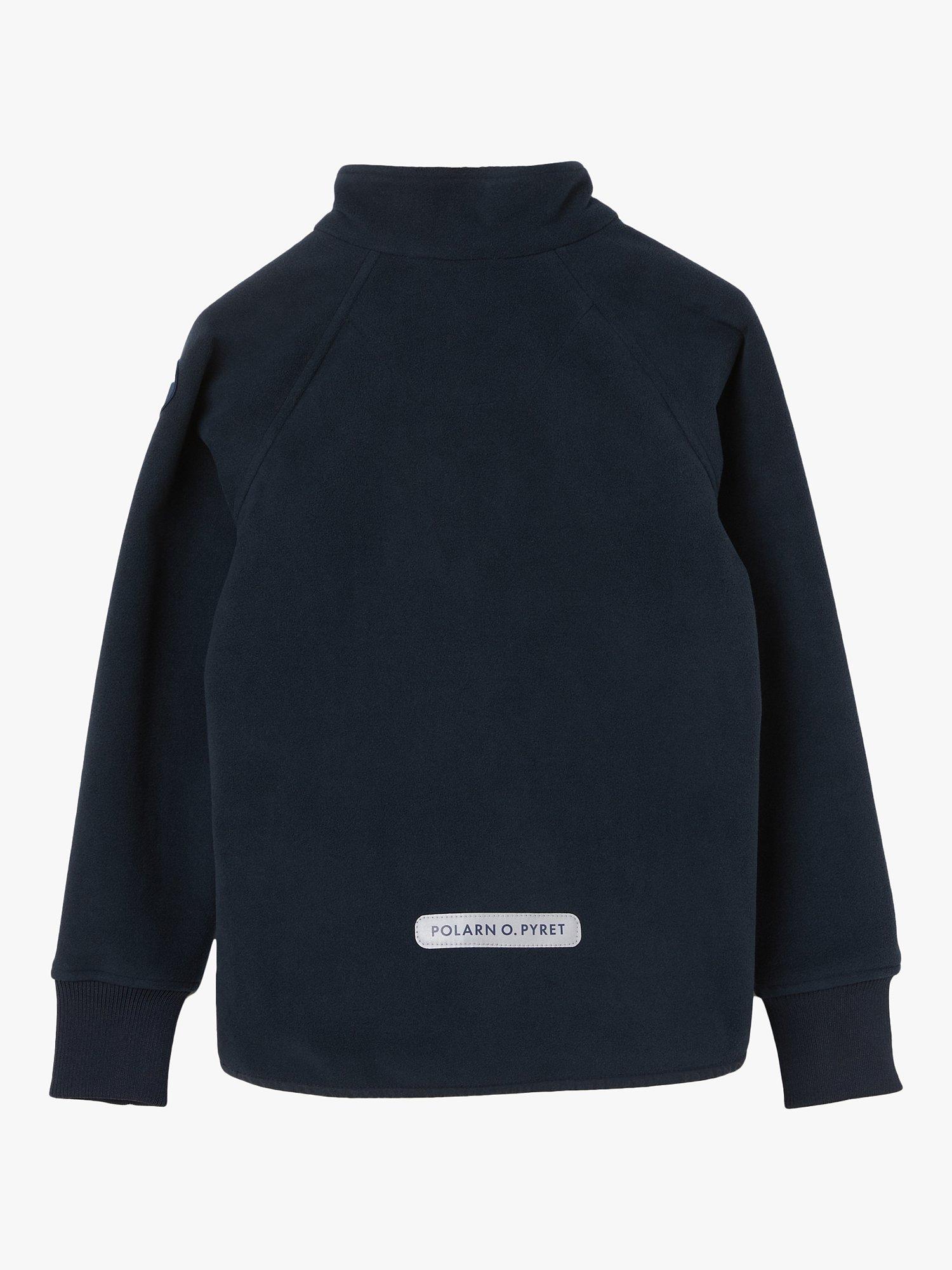 Product image 2 of 5, which shows Polarn O. Pyret Kids' Fleece Jacket, Navy, 2-3 years