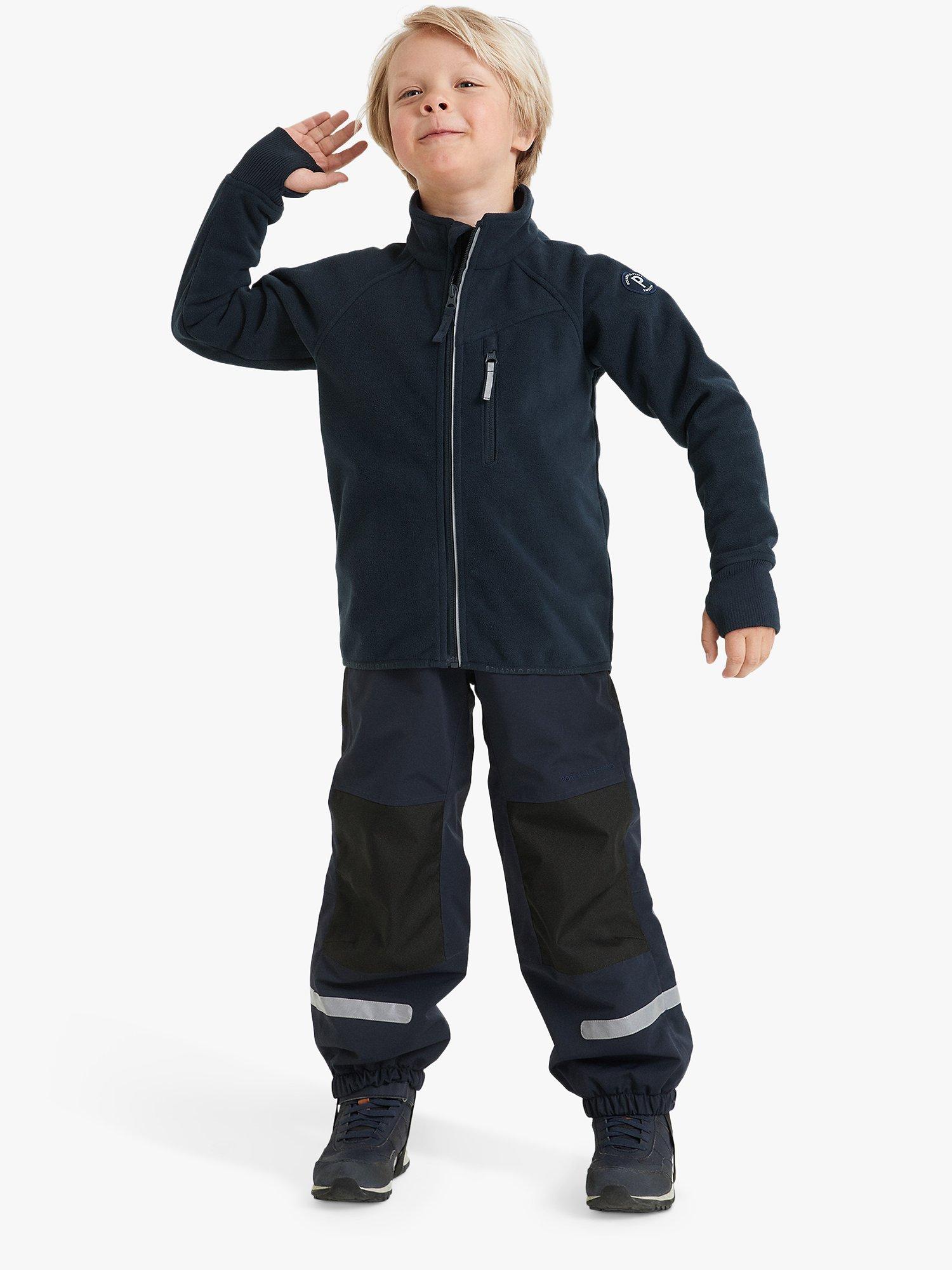 Product image 5 of 5, which shows Polarn O. Pyret Kids' Fleece Jacket, Navy, 2-3 years
