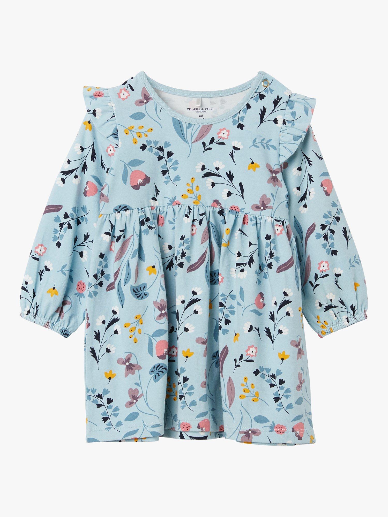 Polarn O. Pyret Baby GOTS Organic Cotton Blend Floral Dress