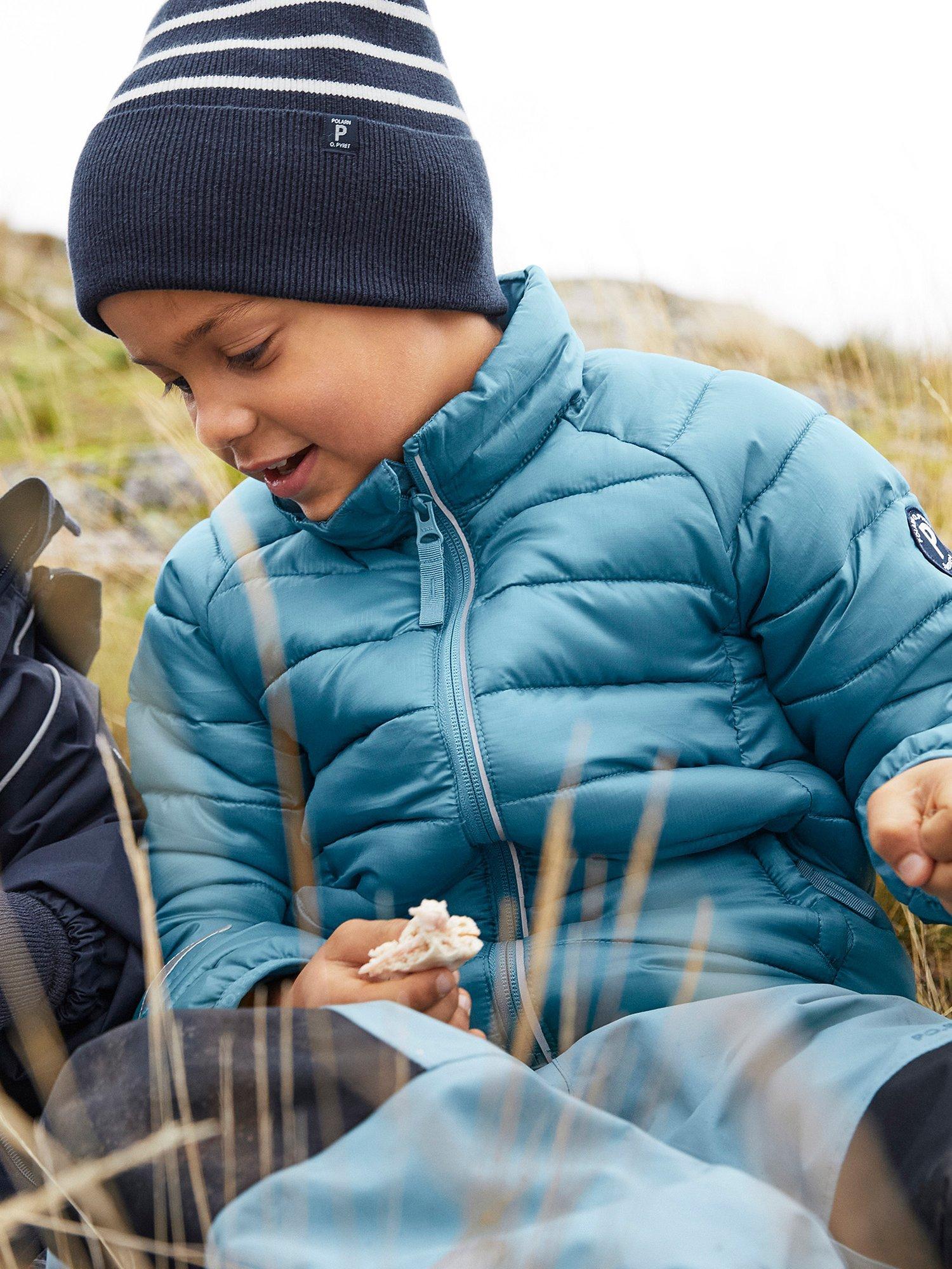 Polarn O. Pyret Kids' Quilted Water Repellent Jacket, Blue