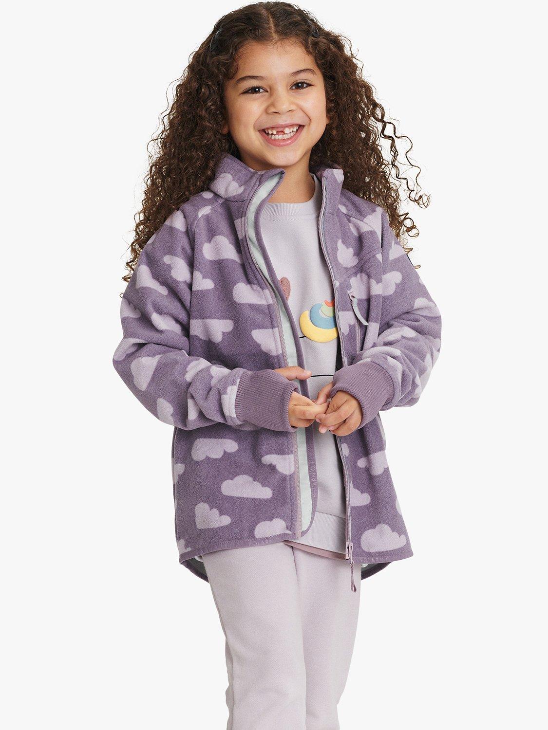 Polarn O. Pyret Kids' Zip Up Fleece Jacket, Purple