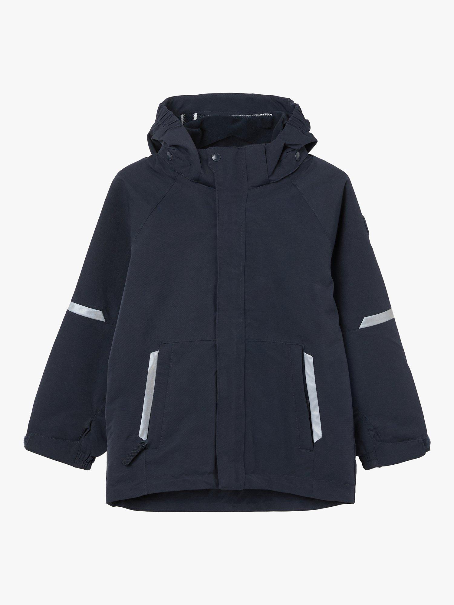 Product image 1 of 6, which shows Polarn O. Pyret Kids' Wind & Waterproof Shell Coat, Blue, 10-11 years