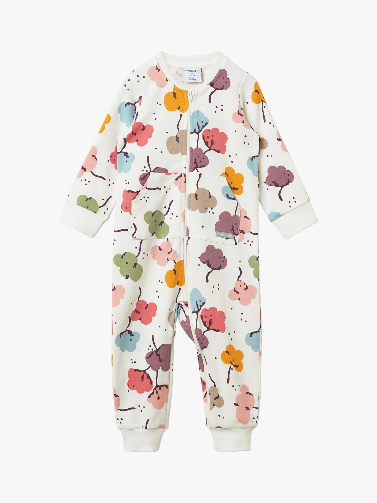 Polarn O. Pyret Baby GOTS Organic Cotton Sleepsuit, White