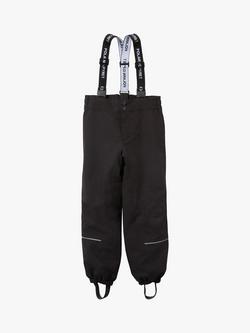 Polarn O. Pyret Kids' Flexi Waterproof Trousers, Black, Black
