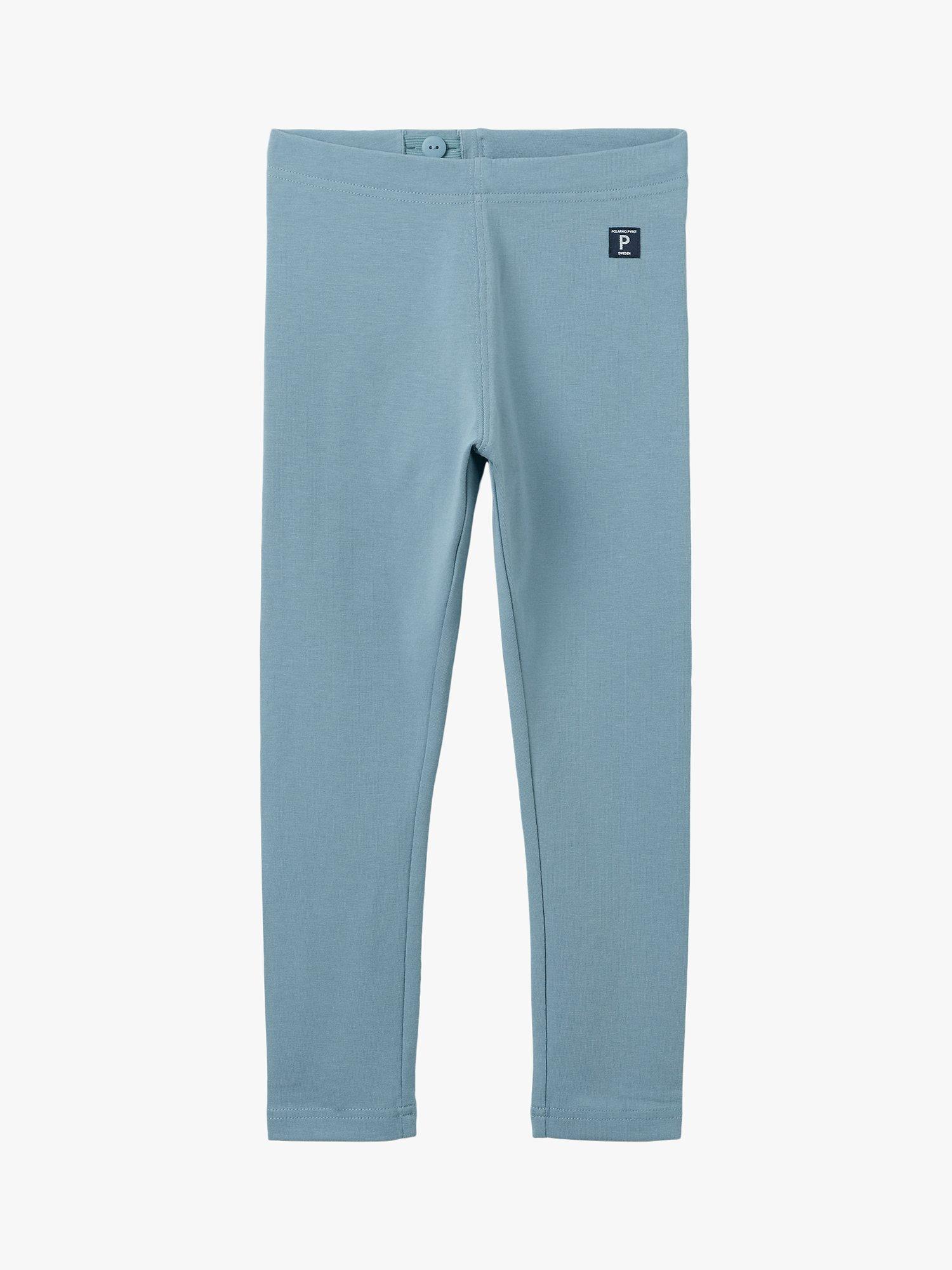Polarn O. Pyret Children's GOTS Organic Cotton Leggings, Blue
