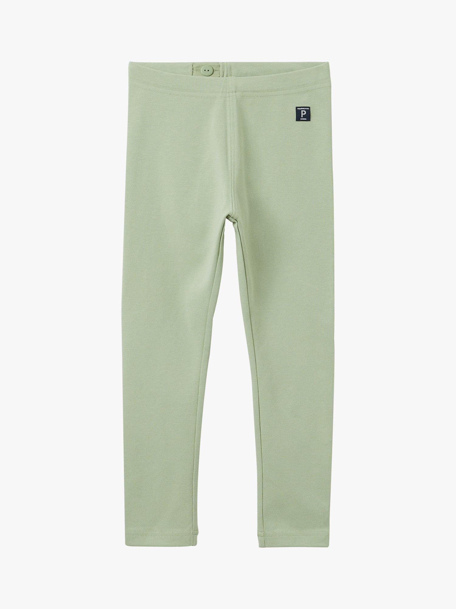 Polarn O. Pyret Children's GOTS Organic Cotton Leggings, Green