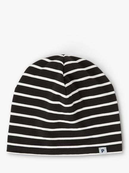 Polarn O. Pyret Kids' Striped Beanie Hat, Blue/White, Blue/White