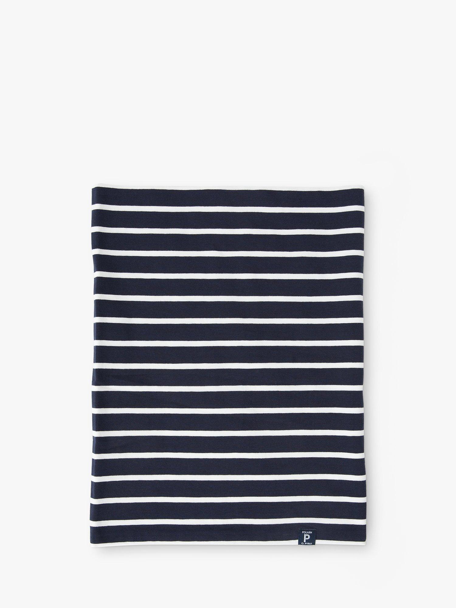 Polarn O. Pyret Kids' Organic Cotton Blend Stripe Neck Warmer, Blue, One Size