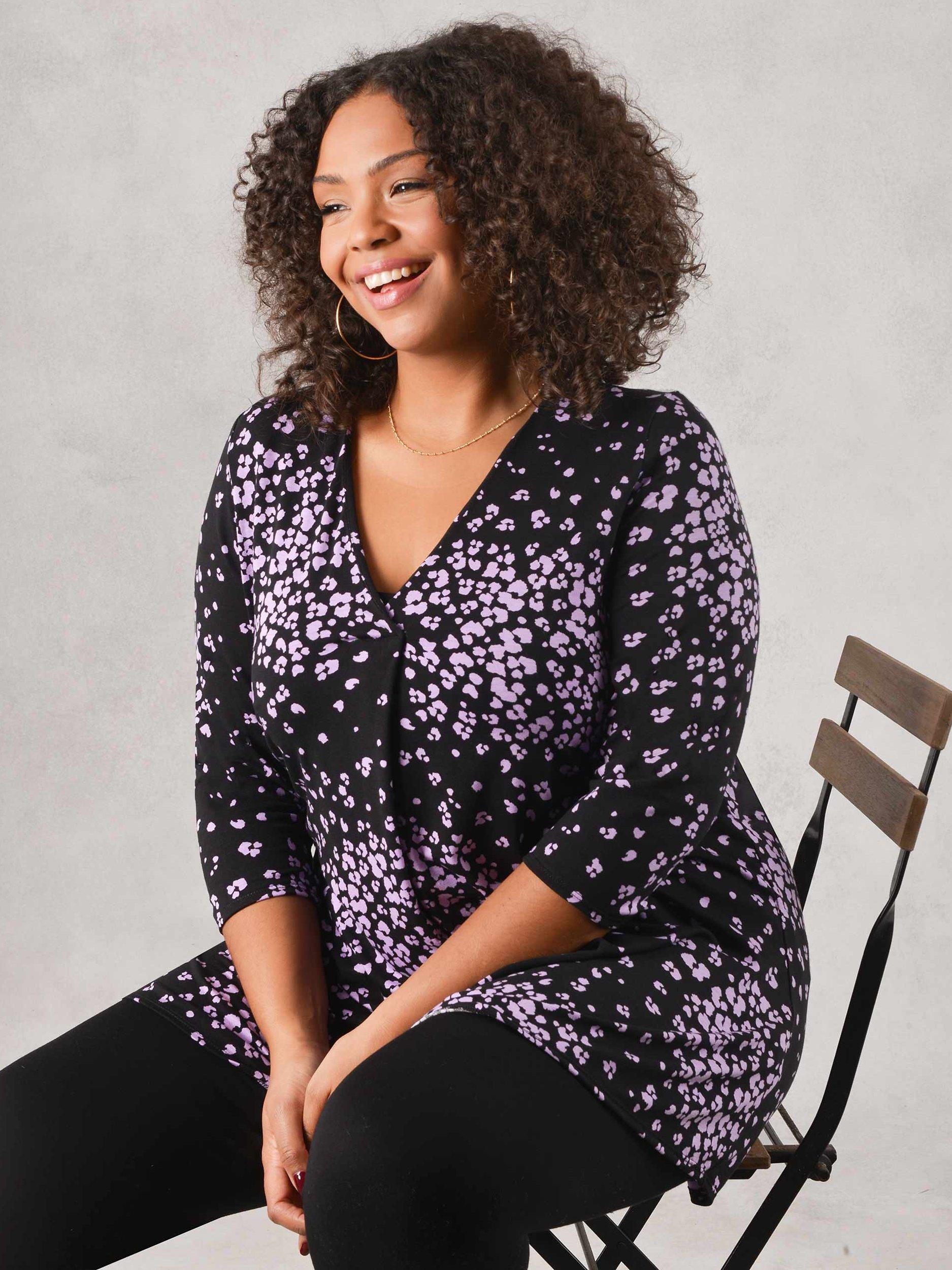 Live Unlimited Print Twist Side Jersey Top