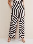 Phase Eight Phillis Diagonal Stripe Trousers, Black/Pink