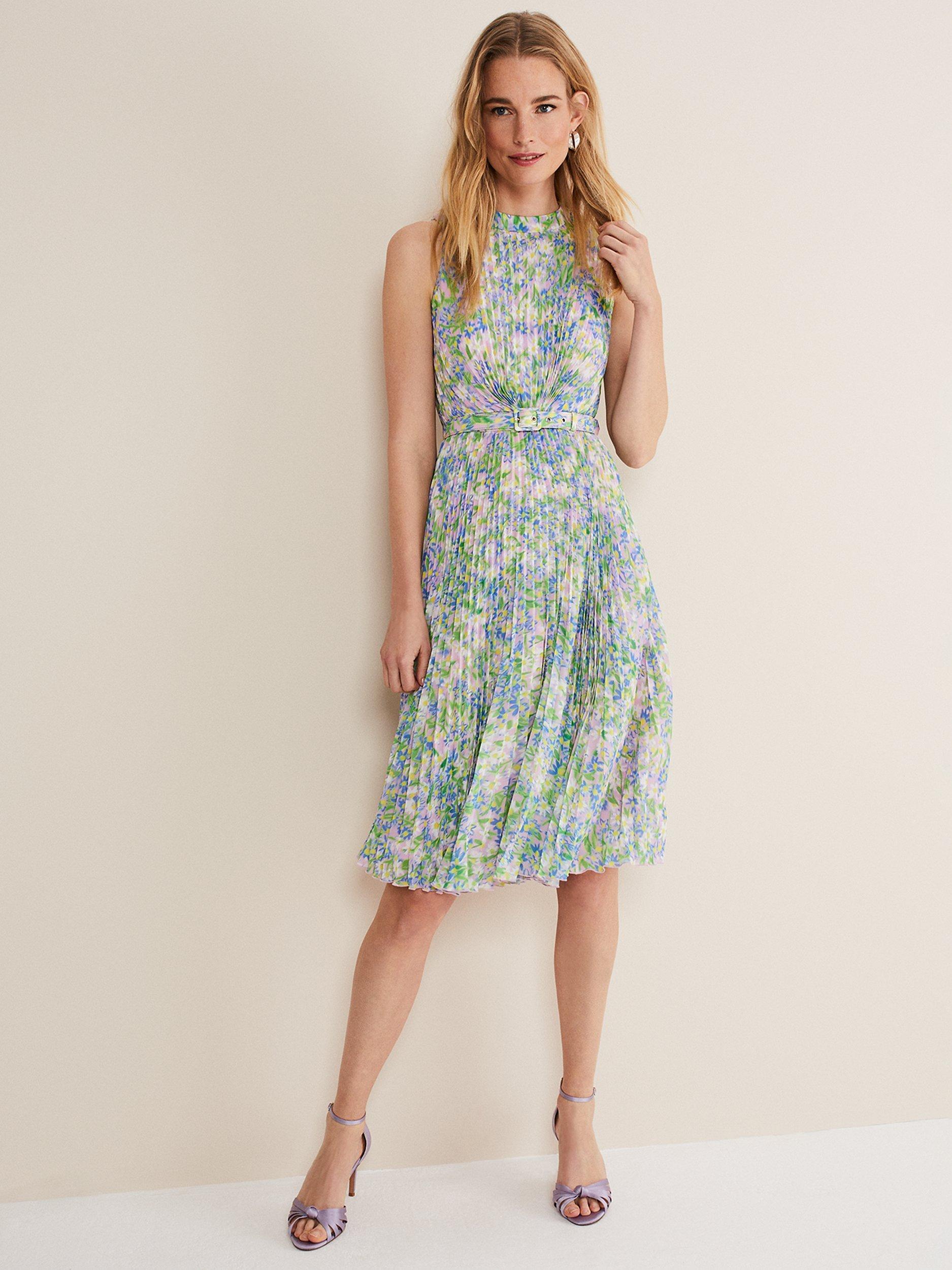 Phase Eight Simara Pleated Daisy Dress Multi