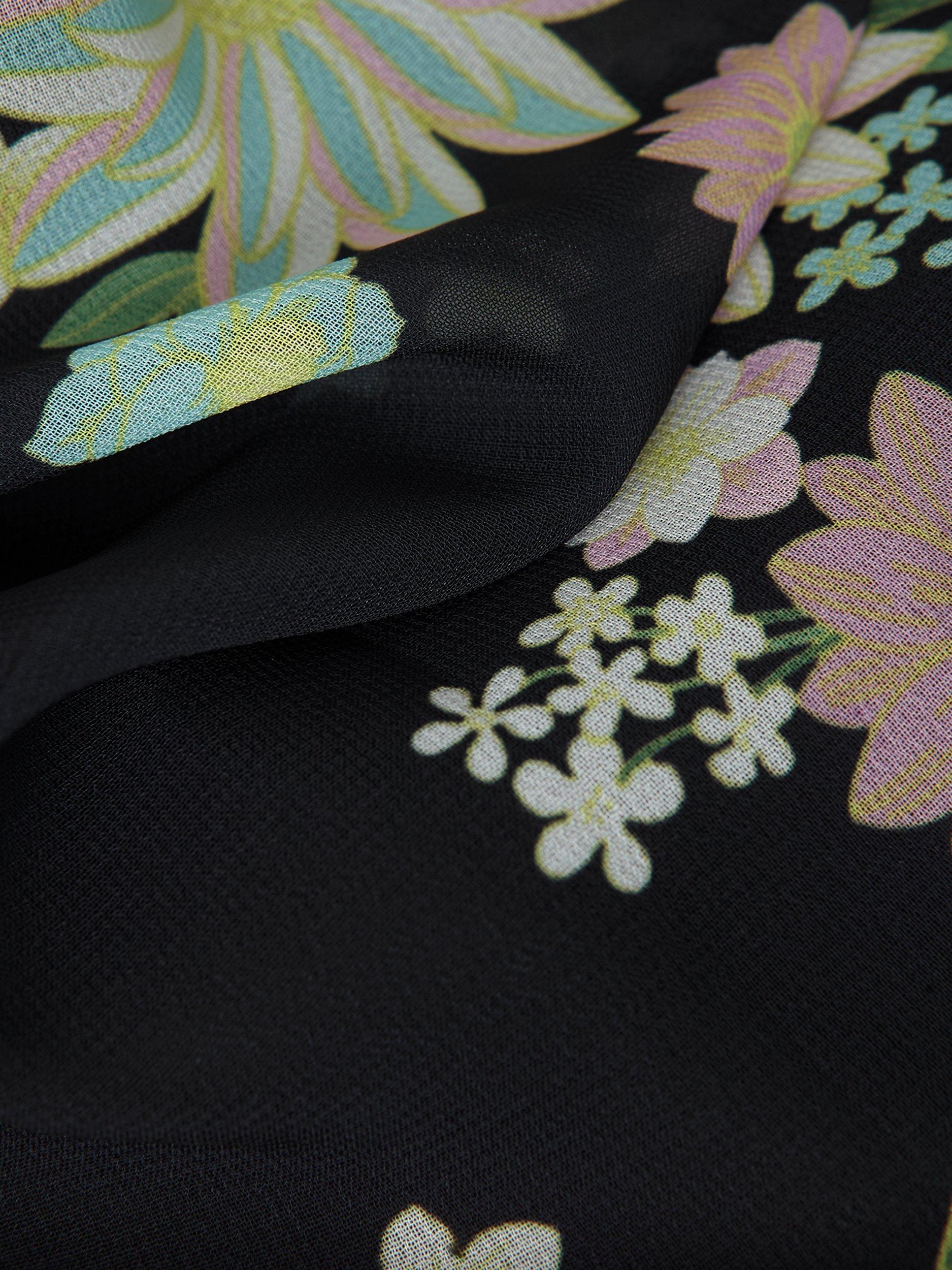 Product image 6 of 7, which shows Phase Eight Georgie Tiered Floral Maxi Dress, Navy/Multi, 12