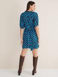 Phase Eight Rosella Stripe Shirt Mini Dress, Blue/Chocolate