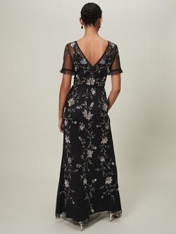 Phase Eight Sierra Sequin Maxi Dress, Black/Multi - view 2, Black/Multi