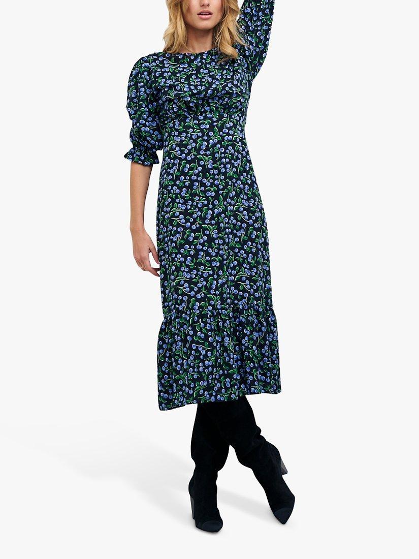 Nobody's Child Selena Alora Cherry Print Dress, Black/Multi