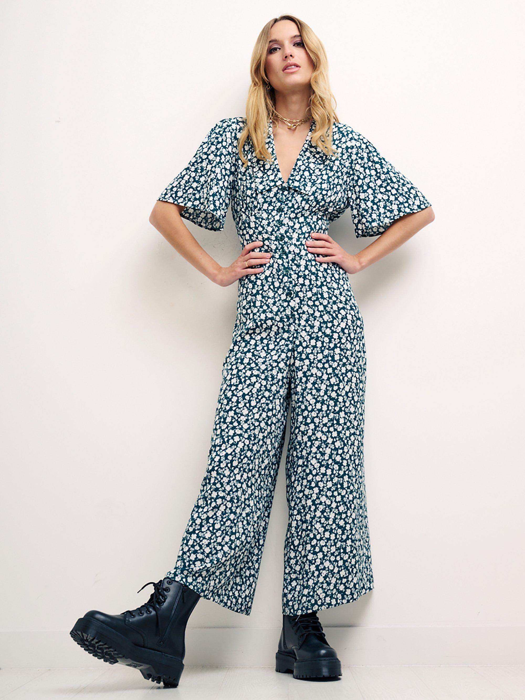 Nobody's Child Daisy Safran Floral Jumpsuit, Black
