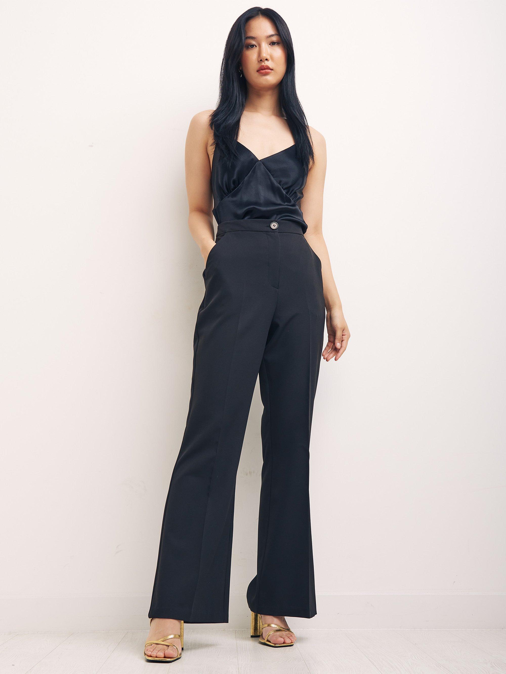 Nobody's Child Frankie Plain Flared Suit Trousers, Black