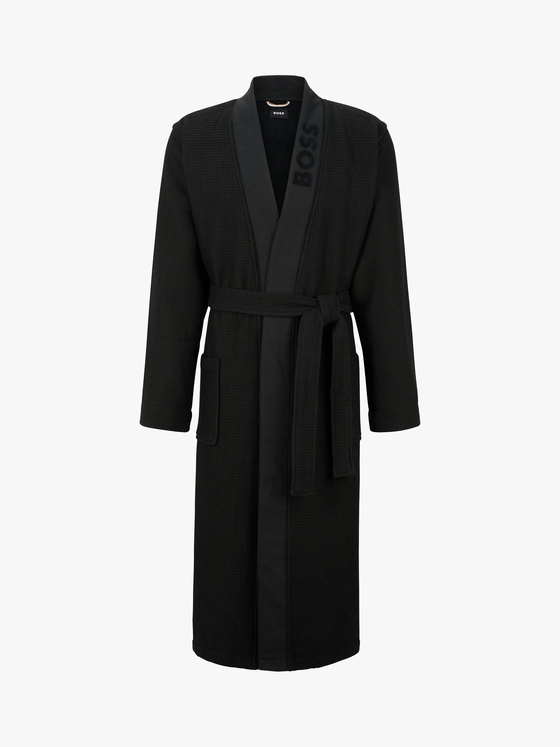 HUGO BOSS Waffle Kimono, Black