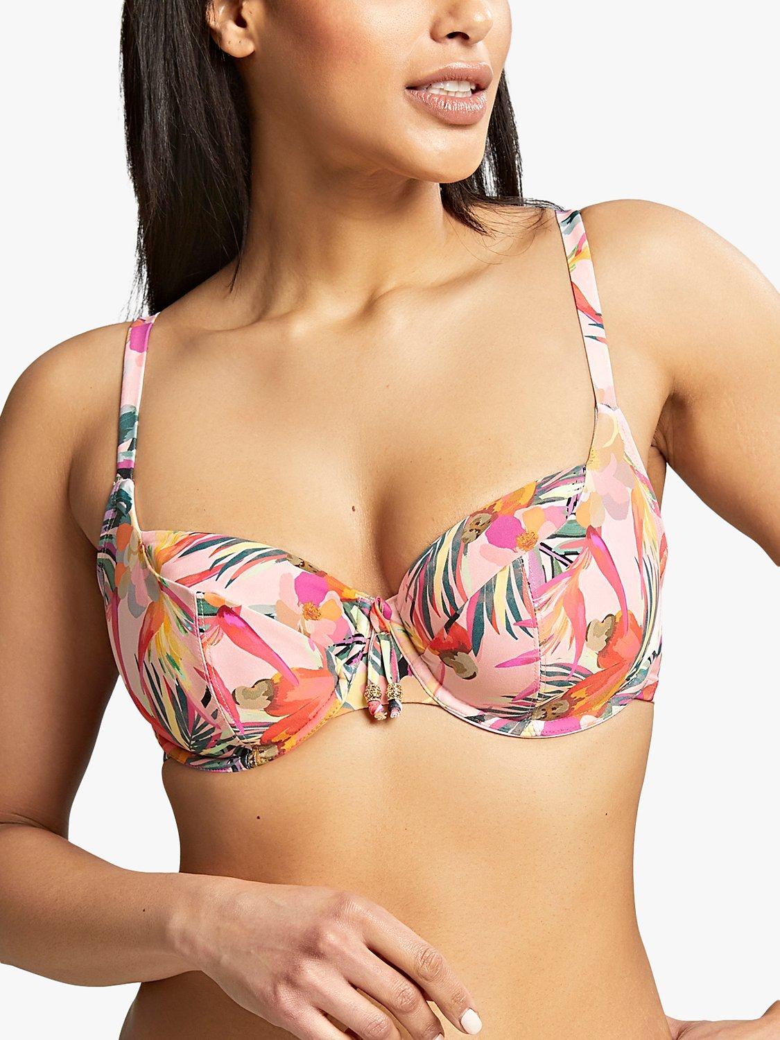 Panache Paradise Balconette Bikini Top, Pink Tropical