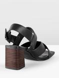 HUSH Ellery Heeled Leather Sandals, Black