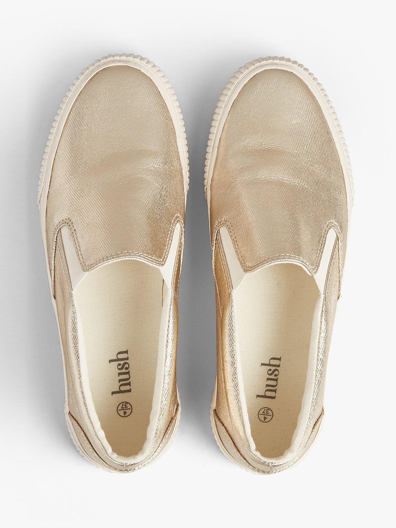 Product image 4 of 4, which shows HUSH Gili Metallic Slip On Shoes, Gold, 3