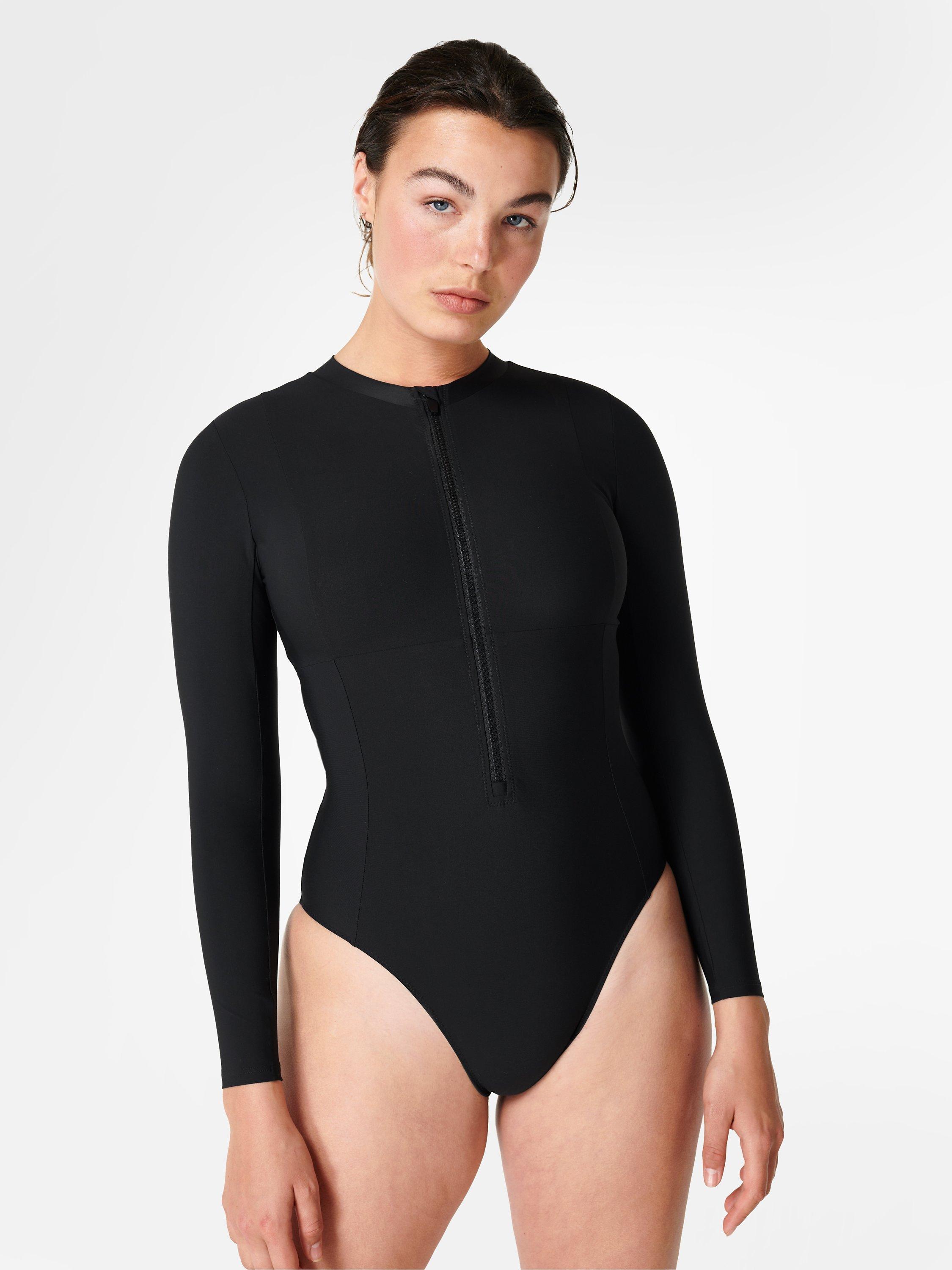Sweaty Betty Tidal Xtra Life Long Sleeve Swimsuit, Black