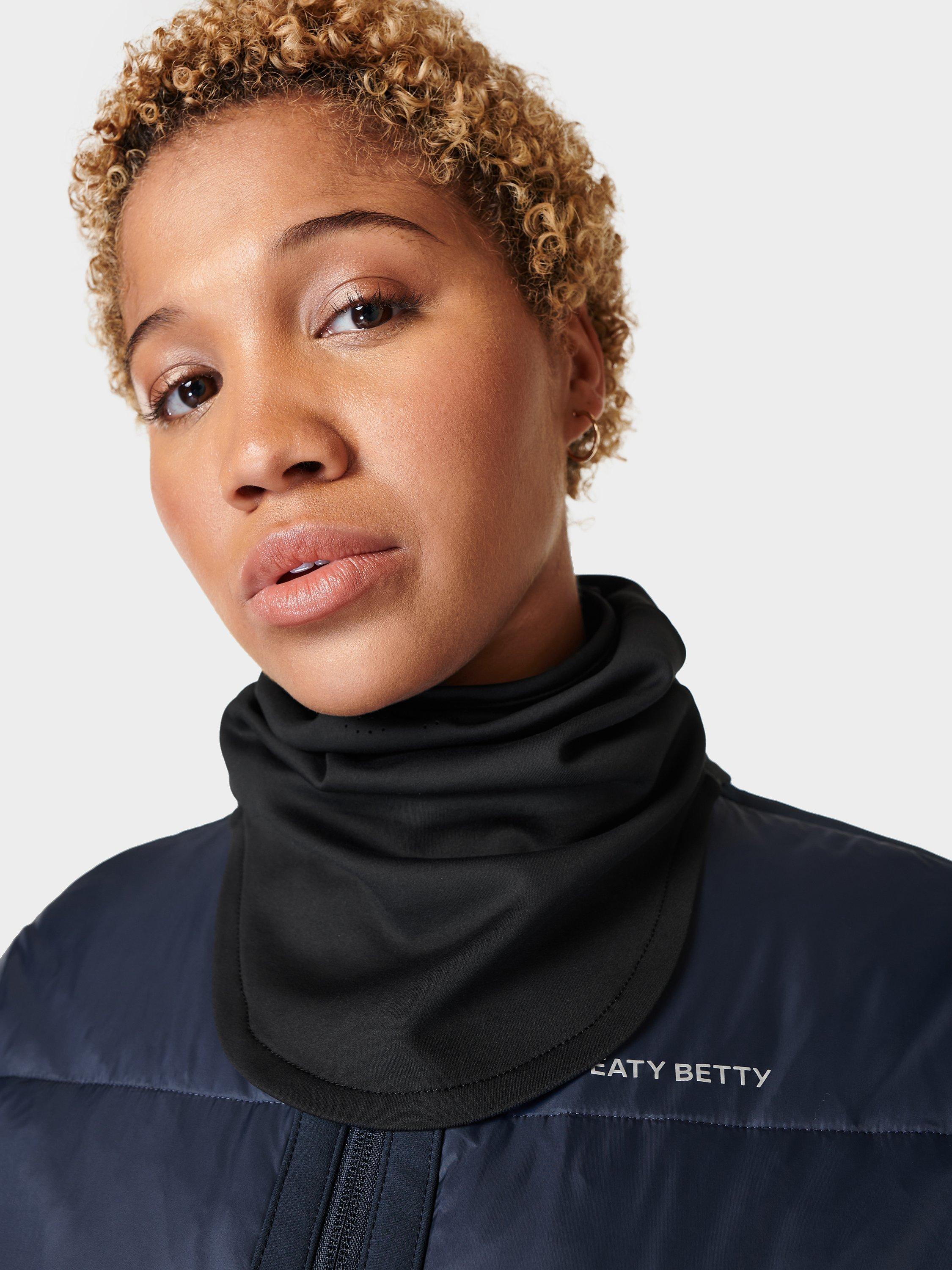 Product image 1 of 4, which shows Sweaty Betty Therma Running Neckwarmer, Black, One Size