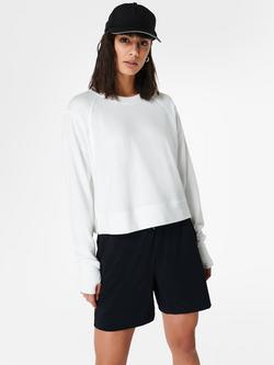 Sweaty Betty After Class Crop Sweatshirt, Lily White