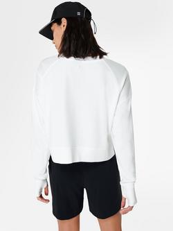 Sweaty Betty After Class Crop Sweatshirt - view 2, Lily White