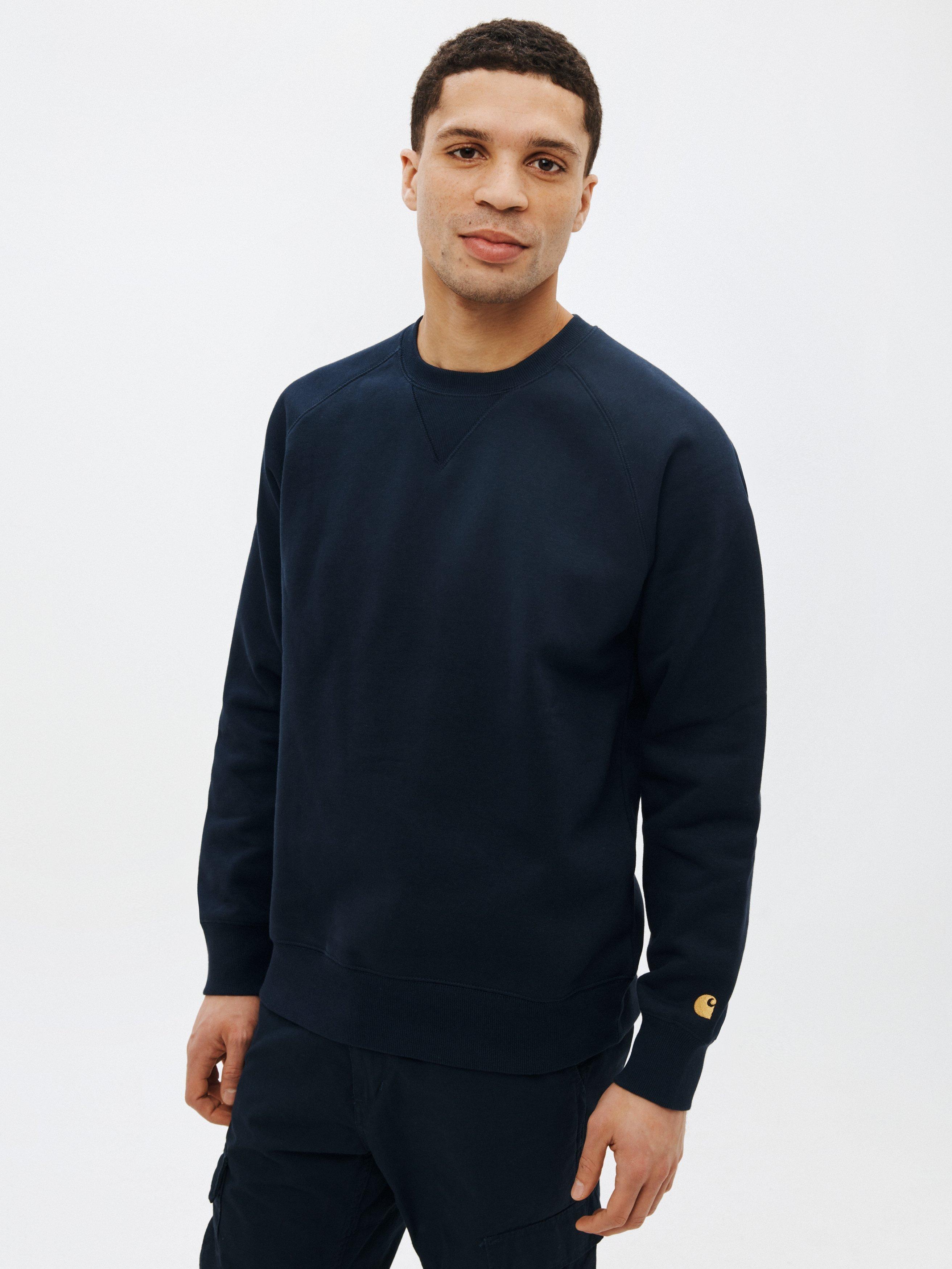 Carhartt WIP Chase Crew Jumper, Dark Navy/Gold