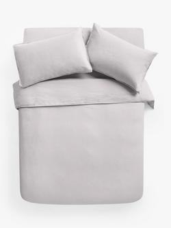 John Lewis Comfy & Relaxed Washed Linen Bedding, Pale Grey