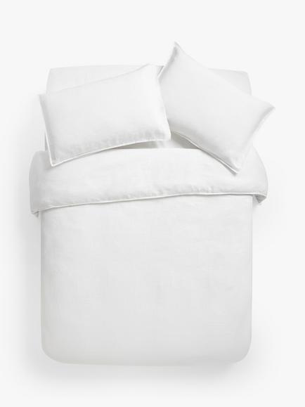 John Lewis Washed Linen Bedding, White