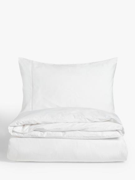John Lewis Harper Pure Cotton Sateen Bedding, 400 Thread Count, White