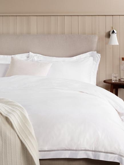 John Lewis Harper Pure Cotton Sateen Bedding, 400 Thread Count, White