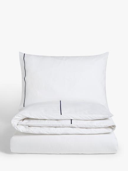 John Lewis Harlow Egyptian Cotton Percale Bedding, 400 Thread Count, Navy