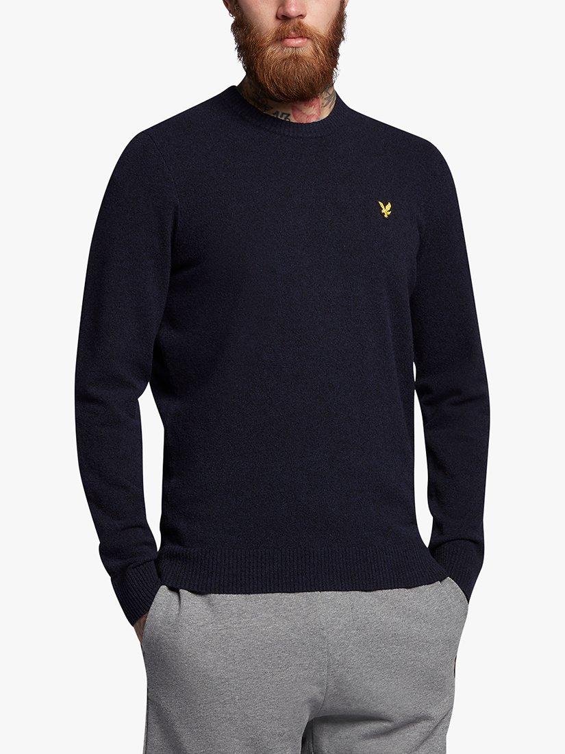 Lyle & Scott Crew Neck Boucle Jumper, Jet Black