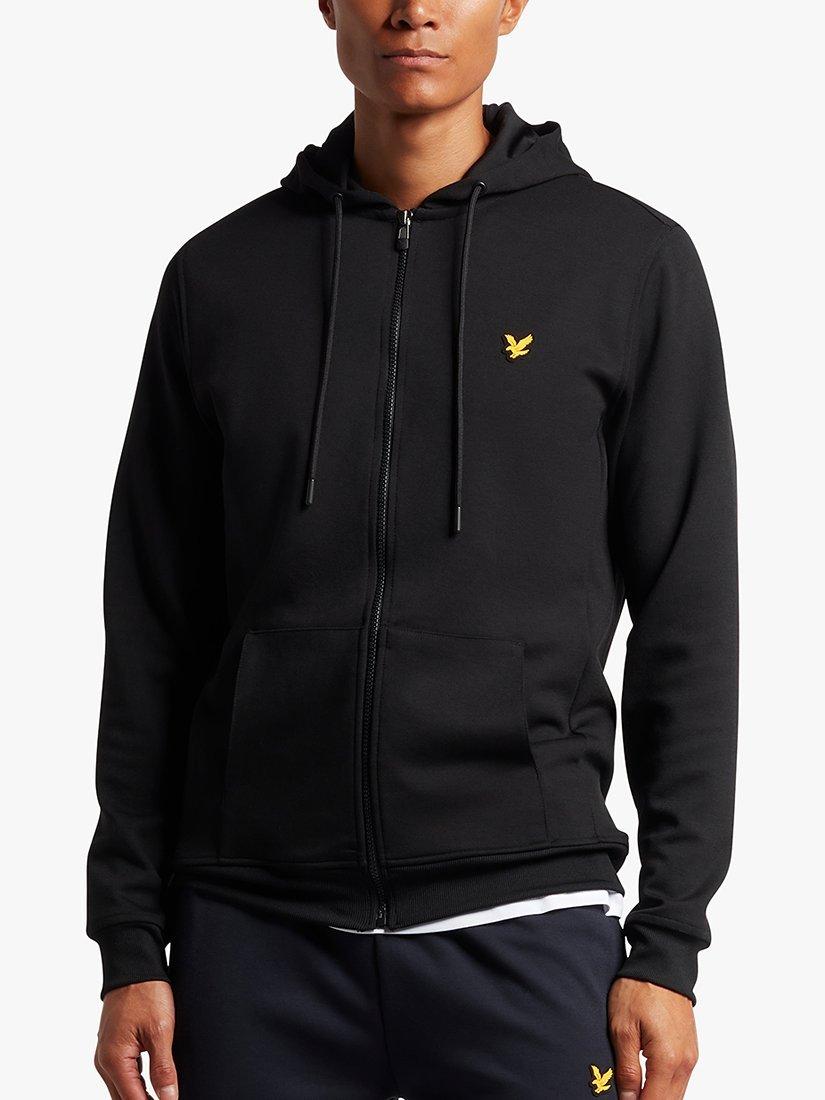 Lyle & Scott Zip Through Fleece Hoodie, Black